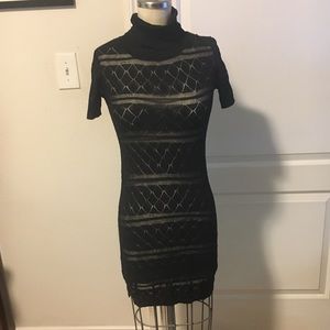 For Love and Lemons Black Knitz Turtleneck Mini S